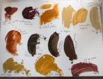 I know I have too many earth colours, but some are very old and stiff or beginning to separate. And they're good for muting everything else.